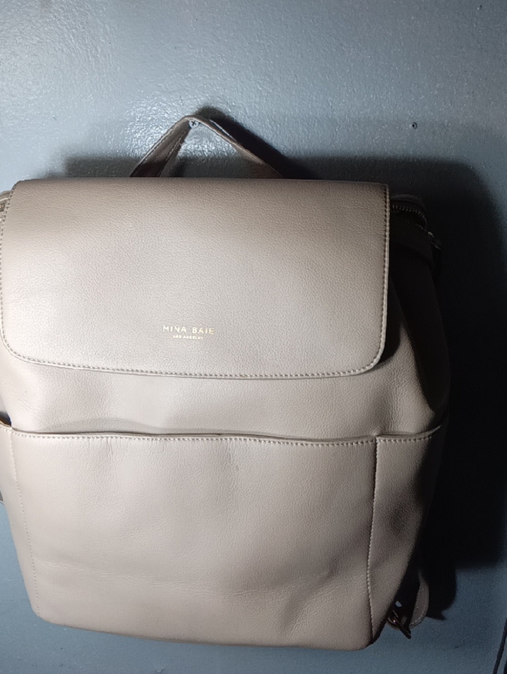 Mina Baie Taupe Leather Backpack - Stylish Women’s Daypack